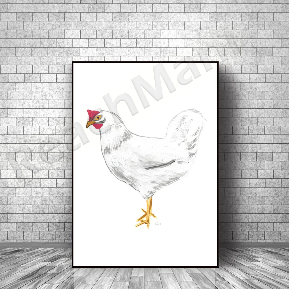 

Chicken prints, farm animal prints art prints wall decoration canvas poster printing