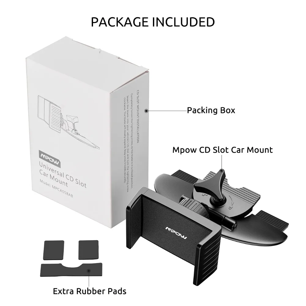 Original MPOW CD Slot Car Mount 360 Degree Universal Phone Holder One-touch Cradle Stand Car Holder for 4.0-6.0 inch Phones GPS (6)