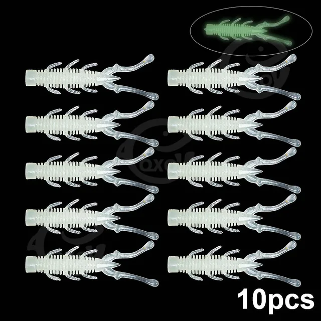 QXO 10pcs/lot Fishing Lure Soft Lure Silicone Bait TPE Sea Fishing Worm Spinnerbait Surface Lure Shrimp Lure  Accessories I 10pcs