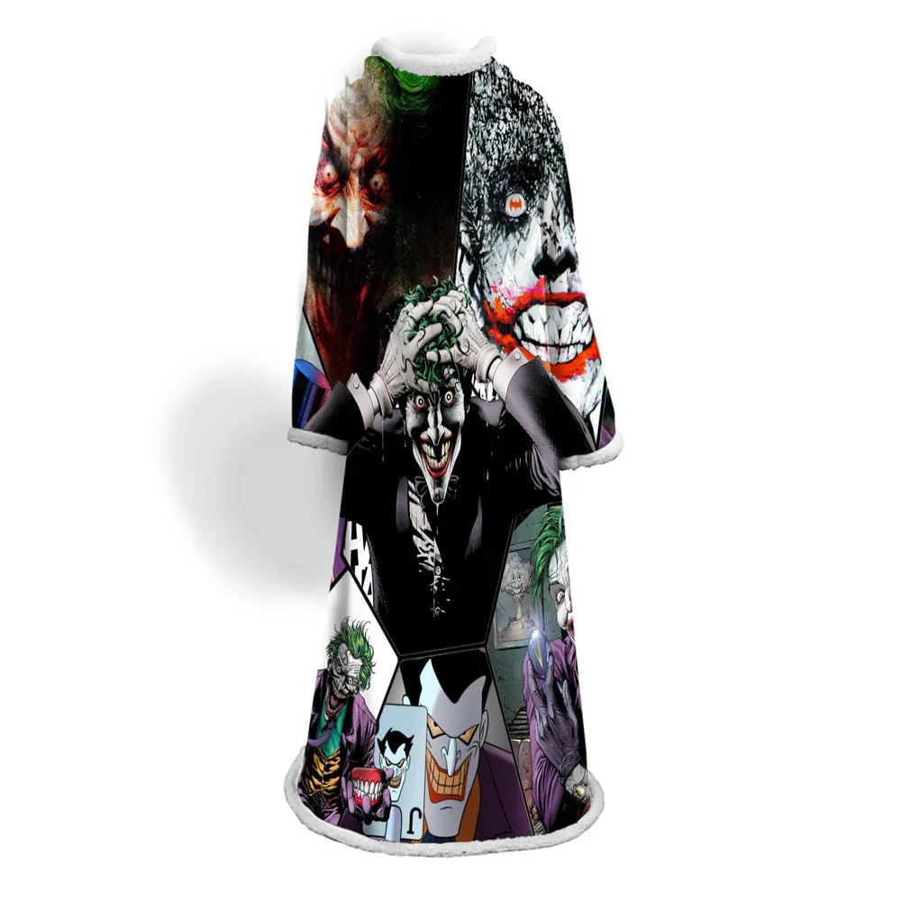 3 Character Hooded Blanket for Adult Gothic Halloween Killers Sherpa Fleece Wearable Throw Blanket Microfiber Bedding - Color: 3