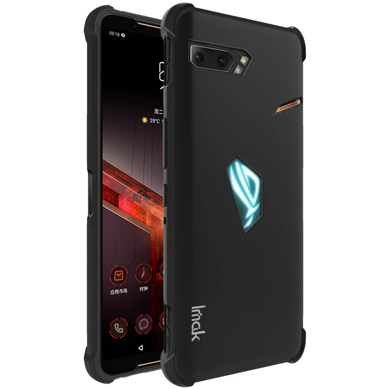 Imak \ Матовый ТПУ Мягкий силиконовый чехол для Asus ROG Phone 2 ZS660KL чехол матовый черный Противоударная подушка безопасности задняя крышка ROG Phone2 - Цвет: Metal Black