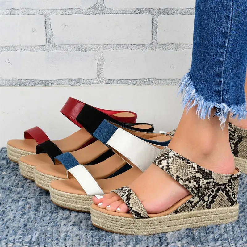 snakeskin platform espadrilles