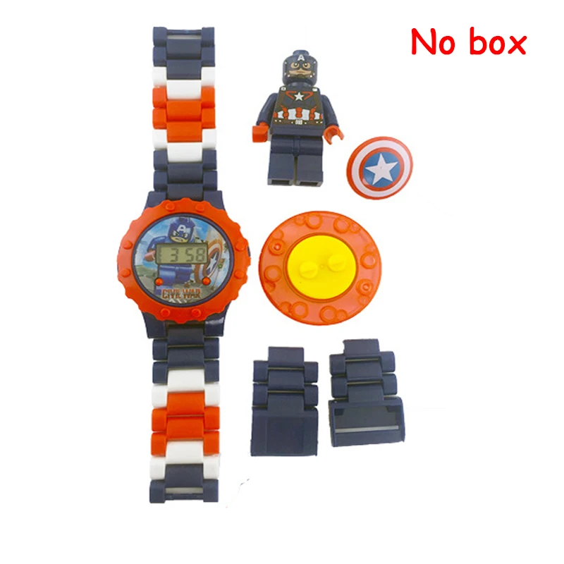 Captain no box Buzz Lightyear блочные часы, игрушки для детей, забавные вращающиеся строительные блоки, электрическая фигурка, игрушка для мальчика, рождественские подарки - Цвет: Captain no box
