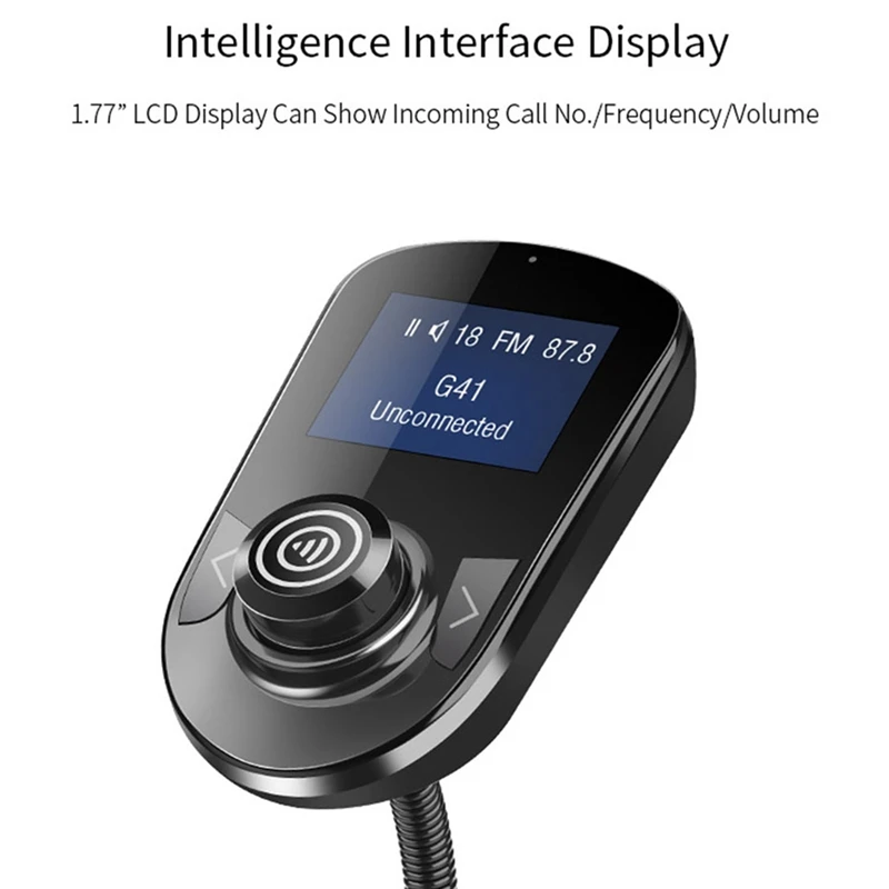 Bluetooth fm-передатчик для автомобиля, беспроводной автомобильный fm-передатчик радио адаптер автомобильный комплект W 1,77 дюймов дисплей поддерживает Tf/Sd карты и U