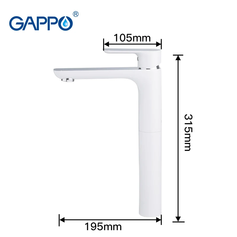 G1048-2 GAPPO смеситель для раковины, смеситель для ванной комнаты, кран для воды, белый кран для раковины, кран для водопада, кран на бортике, краны G1048-2, G1048-31 - Цвет: G1048-2