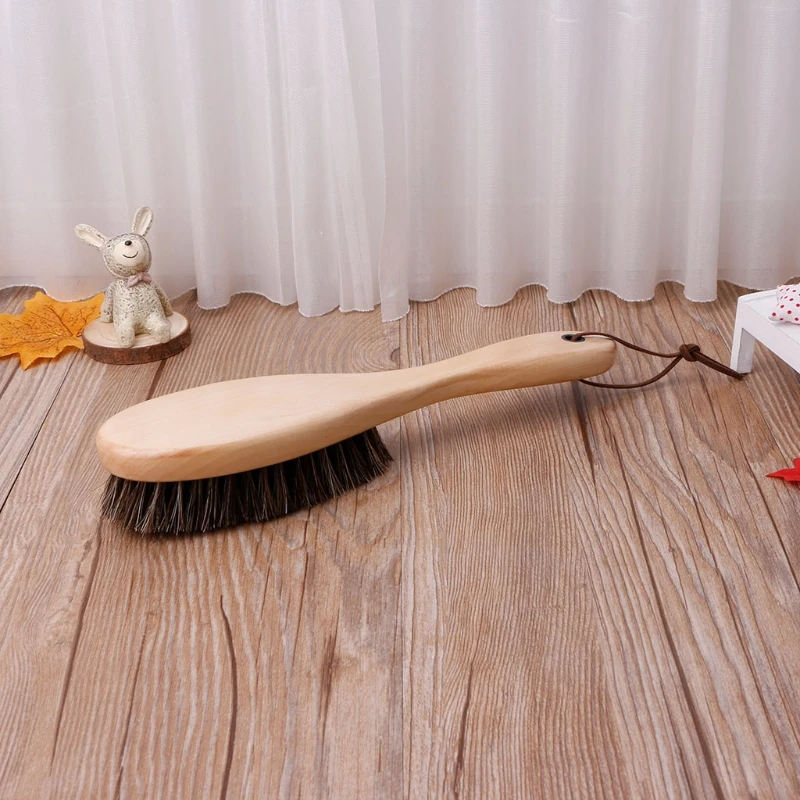 Genuine Horsehair Brush for Boot Shoe Shine Cleaner Polish