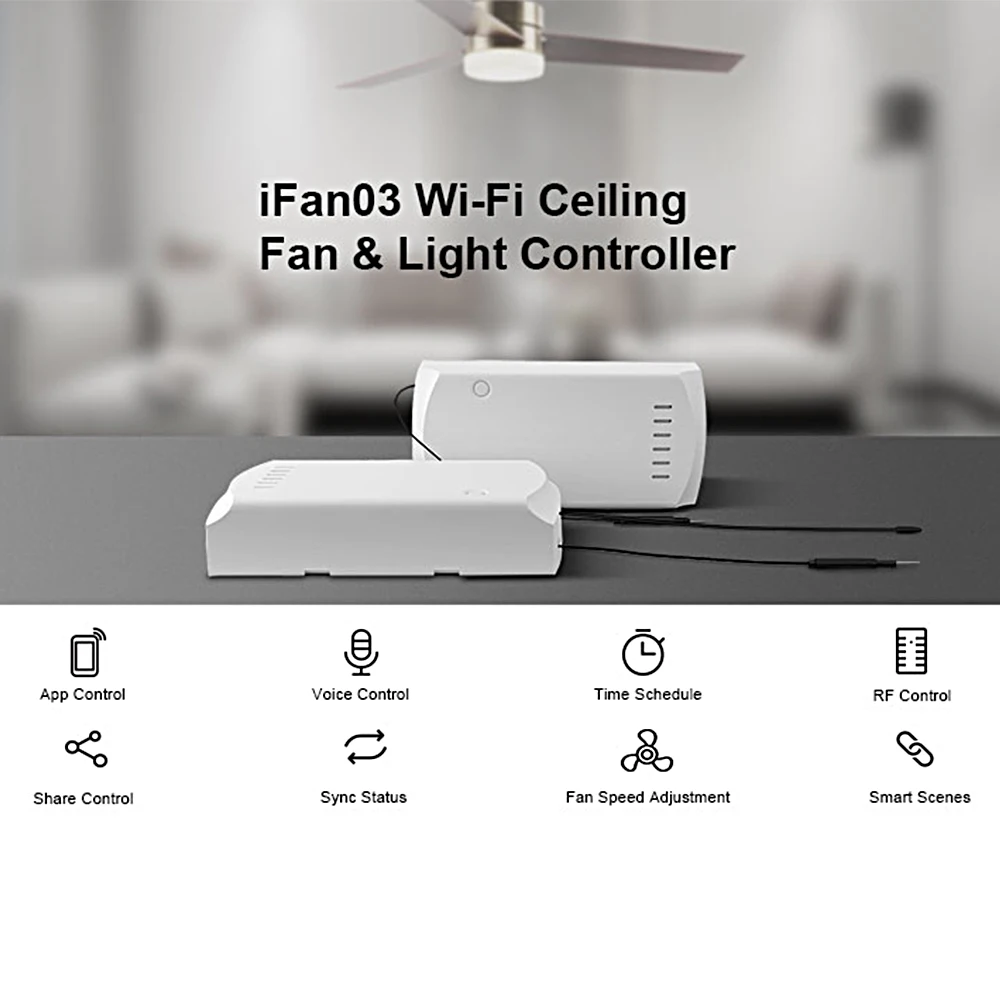 SONOFF-IFan03+ RM433+ база Wi-Fi потолочный вентилятор светильник управление Лер Интеллектуальный переключатель Светодиодная лампа умный контроль для google home alexa гнездо