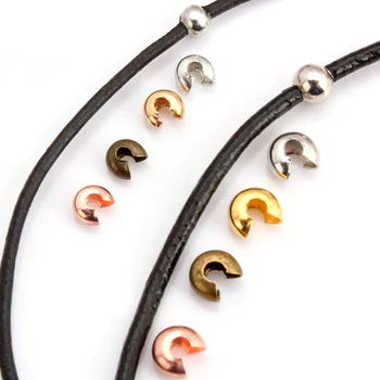 

100pcs/set 3/4/5 mm Metal Round Covers Crimp End Beads Stopper Spacer Beads For DIY Jewelry Making Findings Accessories