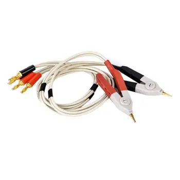

Promotion! 1 pair insulated banana plug clips cable Low Resistance LCR Clip Probe Leads Test Meter Terminal Kelvin New
