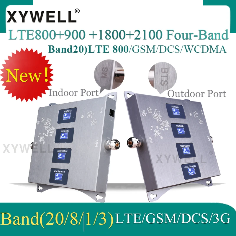 Skup 4G LTE800 900 1800 2100 mhz komórkowy wzmacniacz sygnału GSM cztery Band GSM wzmacniacz sygnału komórkowego 2G 3G 4G LTE komórkowy wzmacniacz GSM DCS WCDMA