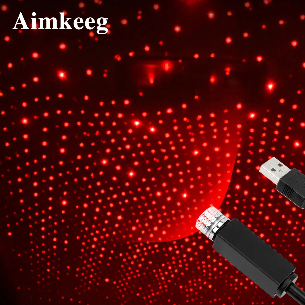 Миниатюрный светодиодный лазерный проектор со звездами USB автомобильный