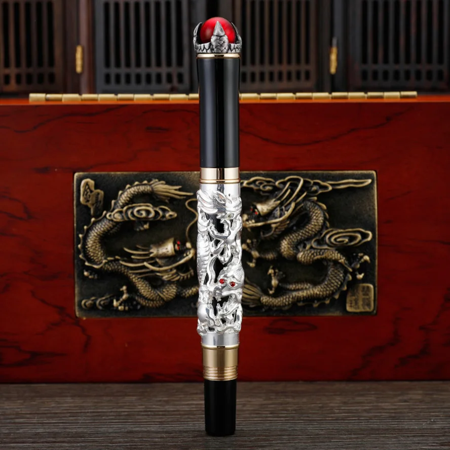 Роскошная серия Jinhao Dragon King авторучка 1,0 мм Художественный Изогнутый наконечник ручка для каллиграфии офисные принадлежности