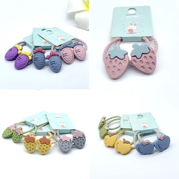 

Cute Cartoon Apple Carrot Strawberry Girls Hair Accessories Hair Ropes Baby Mini Headbands Colored Gum Children Rubber Band Gift