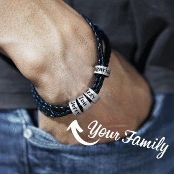 

ELANOR Personalise Titanium Steel Braided Rope Bracelet,Custom Name Men Bracelet best birthday gift