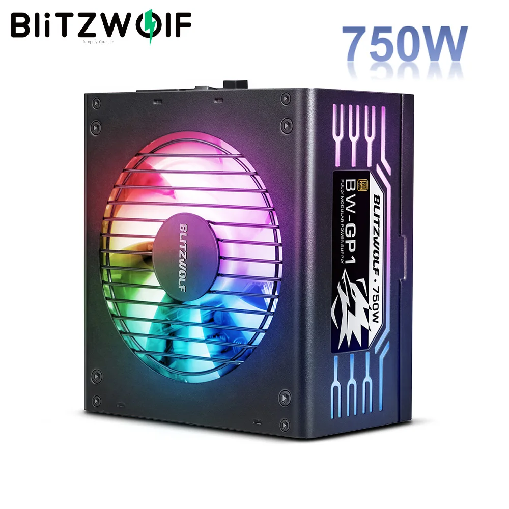 

BlitzWolf BW-GP1 ATX Full Module Power Supply For PC Gaming 550W 750W 80PLUS Gold Medal Rated Power Supply With RGB