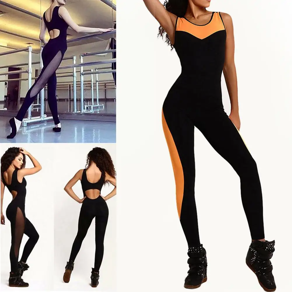 

Fitness Sport Suit Women Sportswear Leggings Tight Tracksuit Yoga Set Backless Gym Running Set Jumpsuits Workout Sports Clothing