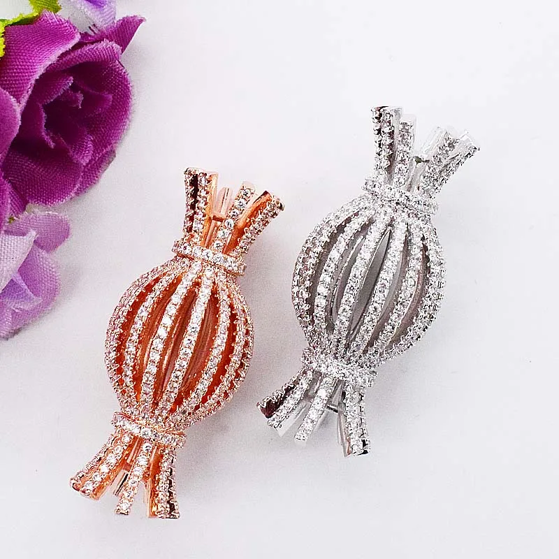 2pc 17x39mm CZ Micro Pave Candy Jewelry Link Connector