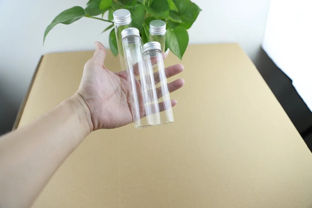 12PCSlot 60ml80ml100ml110ml Glass Bottles Aluminum Cap Cute Jar Vials DIY Craft Container Transparent Perfume Bottles (5)