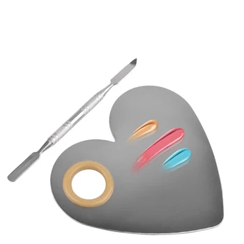

Mixing Palette Stainless Steel Nail Art Polish Mixing Plate Makeup Foundation Eye Shadow Mixing Palette Spatula Tool