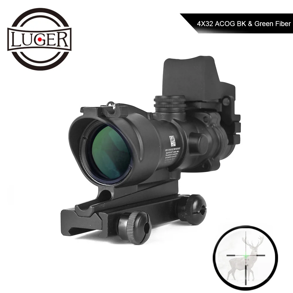 Оптический прицел LUGER ACOG 4X32 оптика из настоящего волокна оптический с травлением