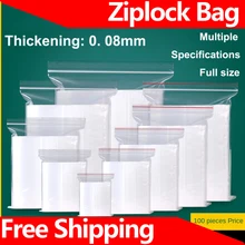 

Ziplock Bag Transparent Thick Plastic Sealing Bag Plastic PE Poly Bags Fresh Storage Food Envelope Bag Reusable Zip Bag 8 Silk