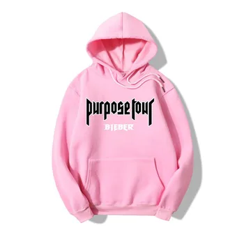 

Winter 100% cotton Sweatshirt Mens Justin Bieber Purpose Tour Streetwear Thicken Print Hip hop Rock sweatshirt Band Hoodies Men
