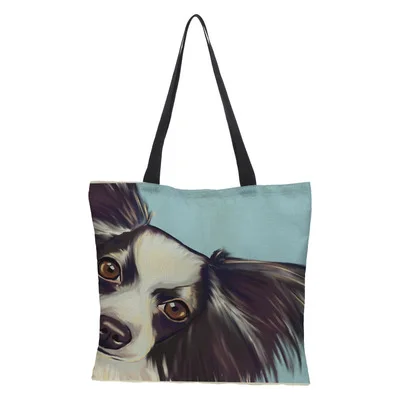 41 Styles Customize Oil Painting Cat Womens Designer Shoulder Bag Linen Reusable Shopping Bags For Women Casual Tote Bags Ladies