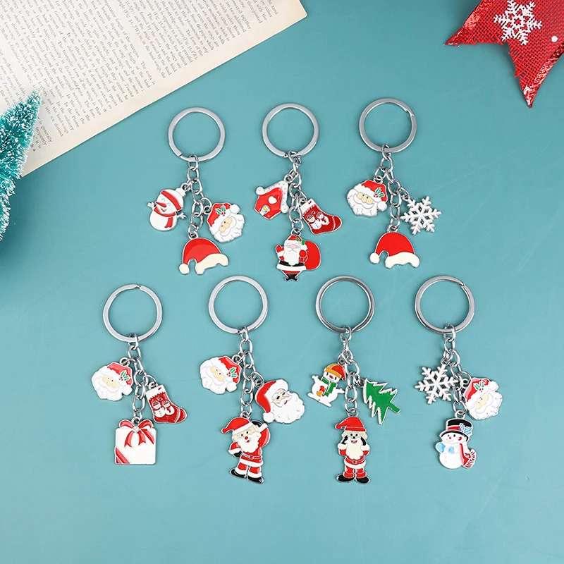 Details about   Cute Silicone Christmas Santa Claus Elk Keychain Key Ring Handbag Pendant XMAS 