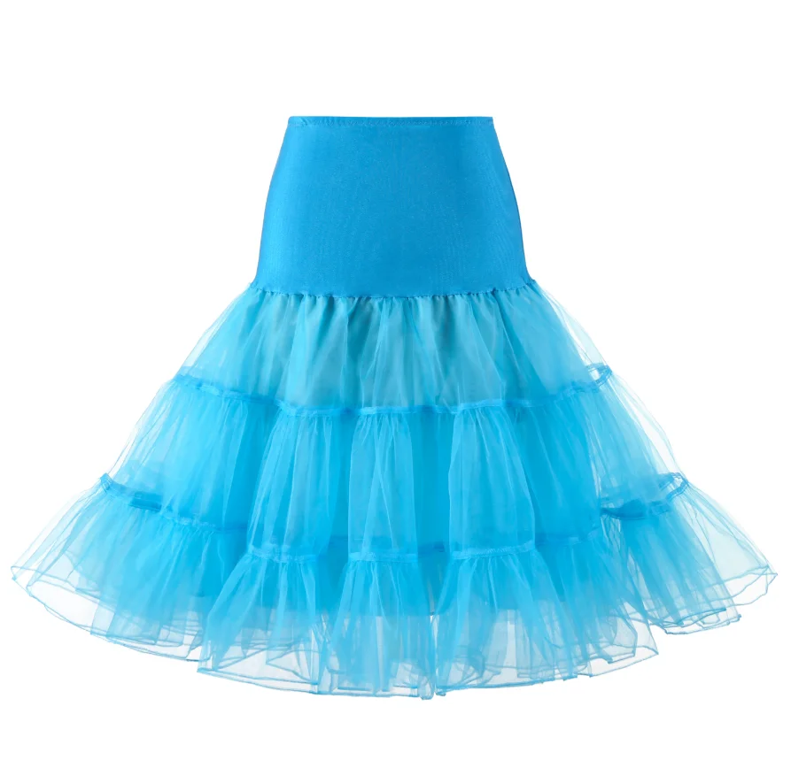 Sky Blue Винтажная юбка-пачка Нижняя юбка anagua кринолин разноцветные юбки DS1070 дешевые белые короткие юбки - Цвет: Sky Blue