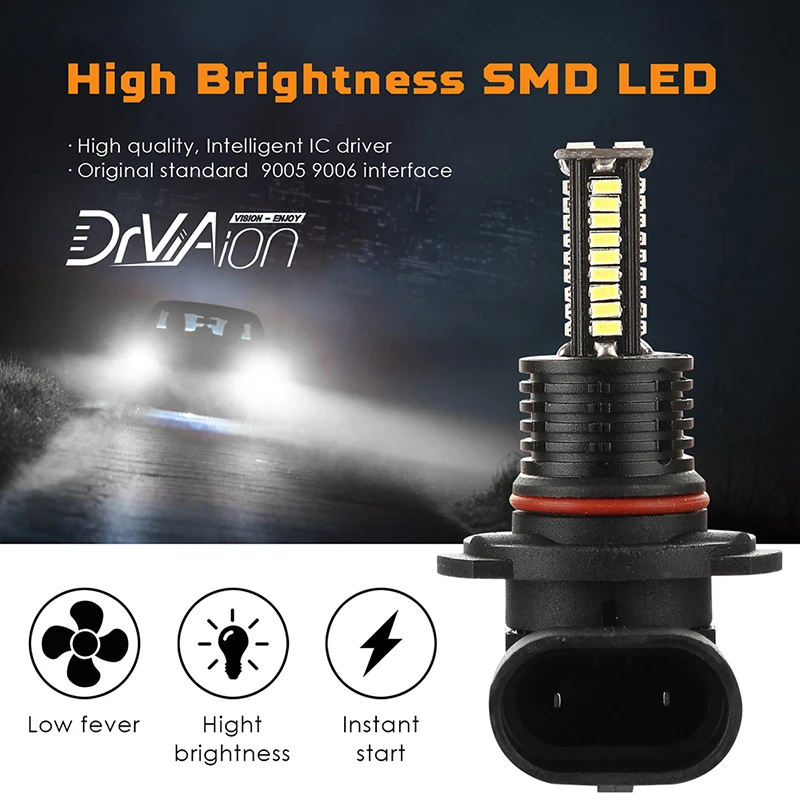 2 шт. H8/H9/H11 туман светильник s лампы 3014SMD 3200LM 6000K белый вождение автомобиля ходовой огонь автоматические светодиоды светильник 12V 24V