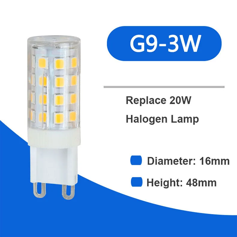 Керамика G9 светодиодный трубка 3W 5W 7W 9W AC 110V 220V G9 светодиодный светильник G9 светодиодный лампы 2835 Светодиодный чипы G9 светильник заменить 20/35/60/70 Вт галогенная лампа