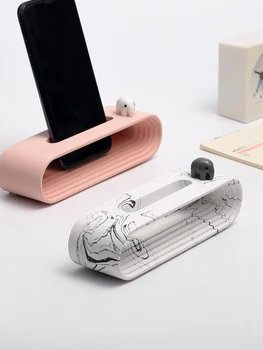 

17cm Simple cement mobile phone amplifier desktop lazy mobile phone bracket multi-function home storage decorative ornaments