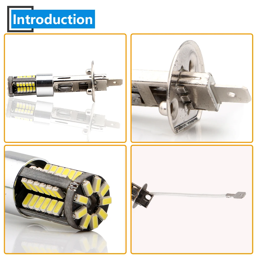 6 шт. Canbus DC 9-28 в 3014 57 SMD светильник без ошибок H1 H3 светодиоды Противотуманные фары головной светильник автоматический дневной свет дальнего света для автомобиля 570LM