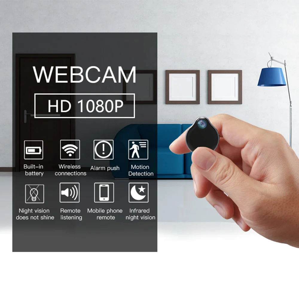 WiFi мини 120 ° широкоугольная камера носимая маленькая камера Full 1080P инфракрасная ночная версия видеокамеры для внутреннего видеонаблюдения