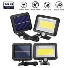 COB 100 светодиодный садовый светильник на солнечной батарее украшение домашний датчик движения Лампа безопасности настенный светильник водонепроницаемый открытый светильник ing солнечный светильник