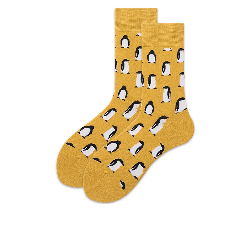 

Fashion Christmas stocking unisex stitching yellow penguin cartoon pattern European and American street style stocking