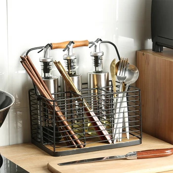 

Nordic Wrought Iron Storage Basket Desktop Sundries Cosmetics Storage Rack Multi-purpose Kitchen Tableware Storage Basket