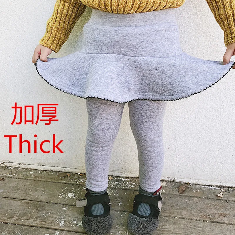 Thick gray Осенне-зимние теплые хлопковые леггинсы брюки для девочек плотная одежда для малышей леггинсы для девочек леггинсы Дети брюки Одежда для детей - Цвет: Thick gray