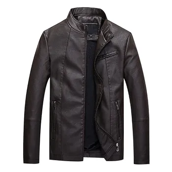 

Leader Leather Jacket Men 2019 Winter Motorcycle Men's Leather Jackets Coats Male Bomber Jackets Outerwear 9.25