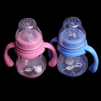 

180ML Wide Neck Anti-colic Baby Infant Milk Feeding Nipple Bottle Learn Drinking E06F