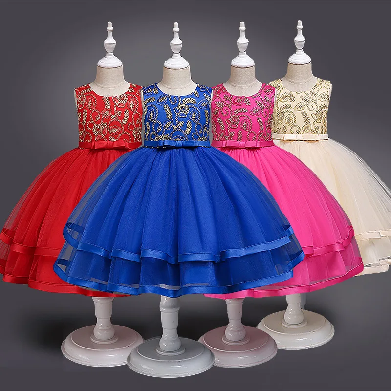 

Flower CHILDREN'S Dress 2019 Summer New Style Europe And America Women's Big Kid a Year of Age Formal Dress Princess Dress Child