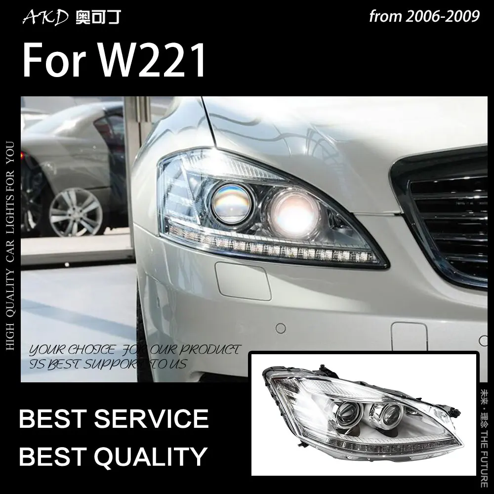 АКД стайлинга автомобилей фара для W204 фары 2007 2010 C300 C260 светодиодные дневные