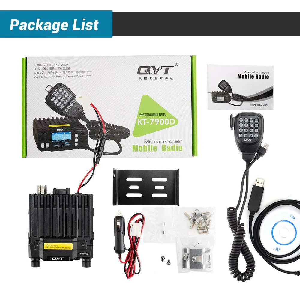 QYT KT-7900D мини мобильное радио KT7900D Quad Band Quad в режиме ожидания 136-174 МГц/220-260 МГц/350-390 МГц/400-480 МГц автомобиль 4 полосы CB радио