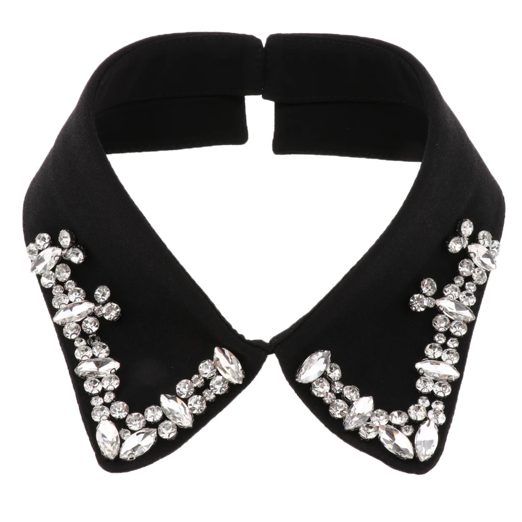 Crystal Fake Collar Peter Pan Detachable False Faux Collars Lapel Half Shirt