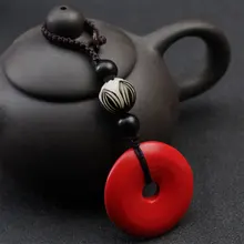 Автомобильные подвески с ключиками, красный кулон из киновари Lotus Bodhi Root, креативный подарок, брелок-карабин для ключей