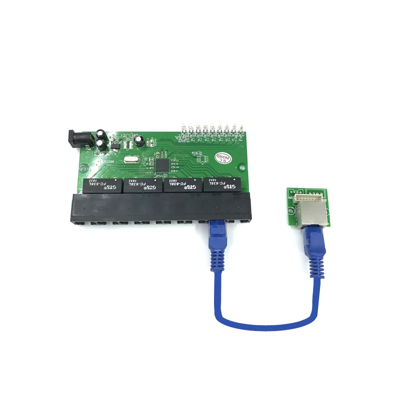 4-Transfer module OEM Прямая с фабрики мини Быстрая зарядка 10/100 Мбит/с 8-портовый Ethernet сетевой переключатель концентратора доска двухслойная модель 2 rj45 1* 8pin головкой порт - Цвет: 4-Transfer module