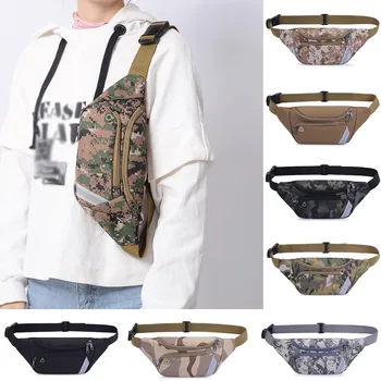 

Men Fanny Pack Chest Shoulder Bag With 2 Pockets Nylon Minitary Waist Bag 2020 Zipper Belt Bag Black/khaki High Quality