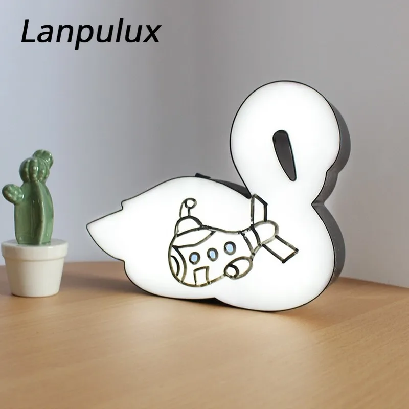 Lanpulux DIY светильник в коробке с кисточкой ручка Лебедь избушка Единорог Dialog ночной