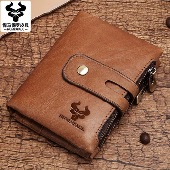 

ZZSLHL Women Wallet Female Genuine Leather Short Wallets Coin Purse Small Card Holder With Zipper Clamp For Money Bag Portomonee