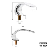 Stainless Steel Chromed Bathtub Waterfall Spout Bathtub Waterfall inlet Handle Shower Switch Valve 2